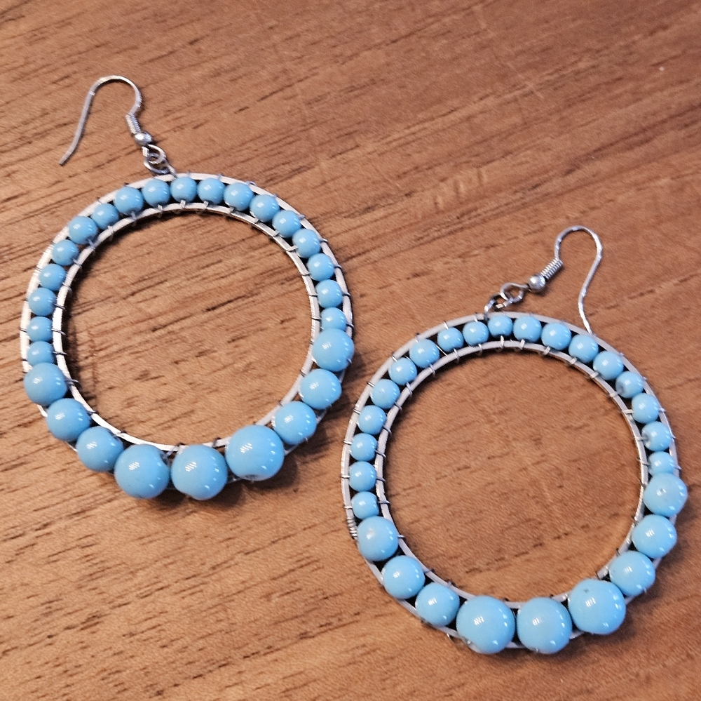Hoops faux turquoise large GY2